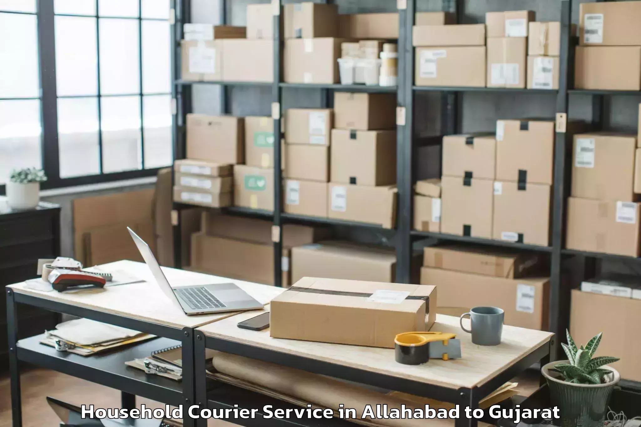 Book Your Allahabad to Kalol Household Courier Today